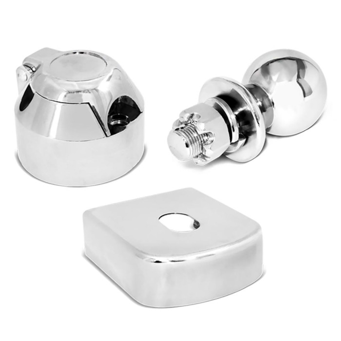 Kit para Engates com Bola Acabamento e Tomada Cromados Kit para Engates com Bola Acabamento e Tomada Cromados