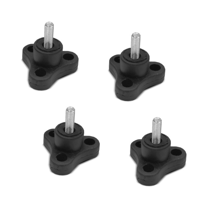 Kit com 4 Manípulo Macho M6 Preto para Extensor de Caçamba