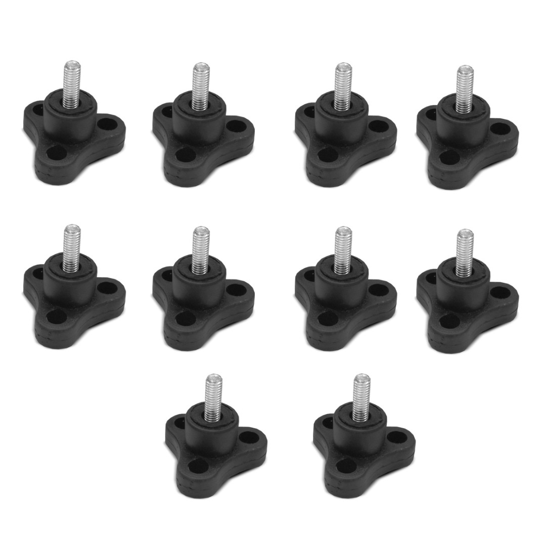 Kit com 10 Manípulo Macho M6 Preto para Extensor de Caçamba