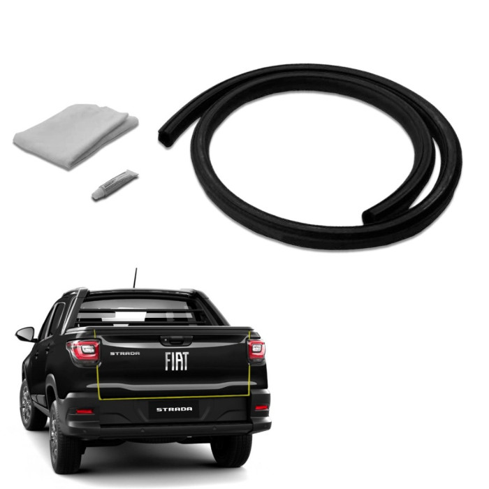 Kit Vedação Tampa Traseira da Caçamba Strada 2021 a 2026 Keko Kit Vedação Tampa Traseira da Caçamba Strada 2021 a 2026 Keko