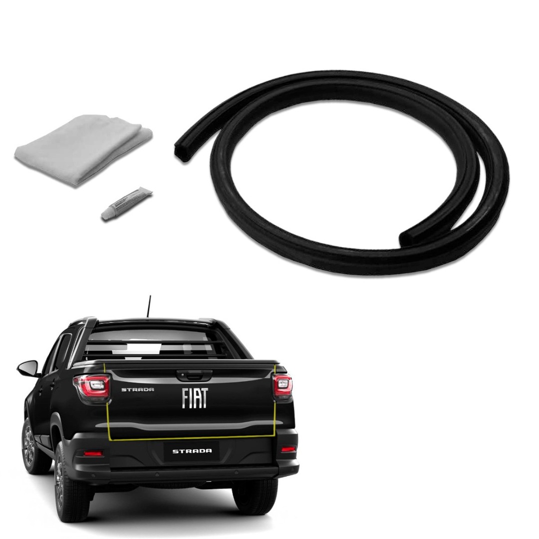 Kit Vedação Tampa Traseira da Caçamba Strada 2021 a 2026 Keko